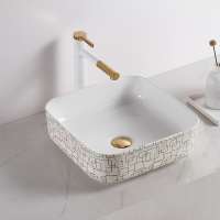 Toilet bathroom rectangular ceramic material colour wash art basin