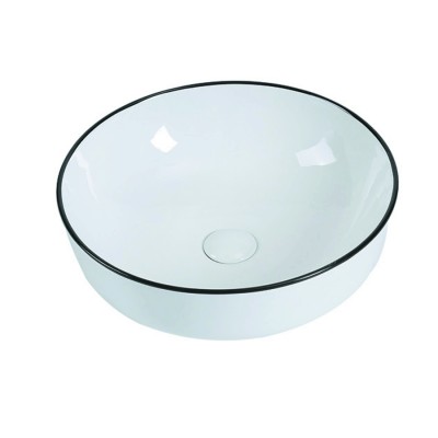 K2101E popular round shape ceramic bathroom black colour basin