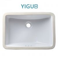 White colour US design, without faucet feature and rectangle undermount installation type wash basin 2254(1812)