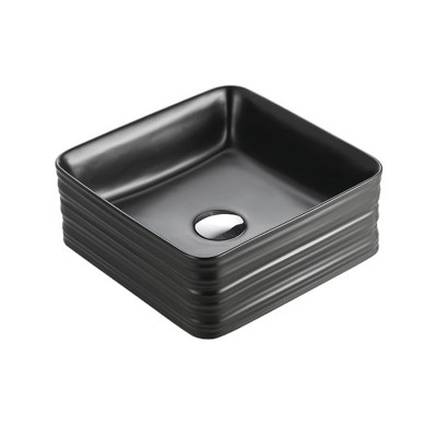 European square bathroom ceramic matt black wash basin K8131MB